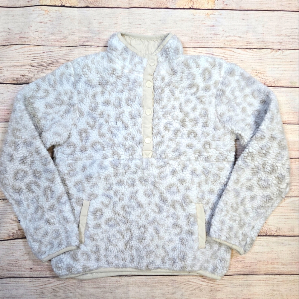 Cozy Sherpa Cream Gray 1/4 snap size 7/8